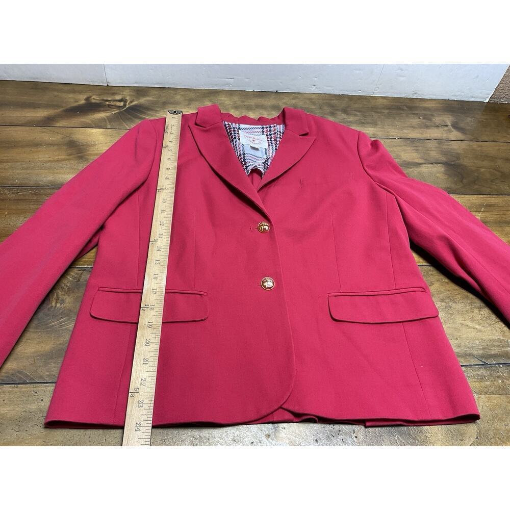 BROOKS BROTHERS Red Fleece Women's Red Cotton Viscose Stretch Blazer Size 12 - Picture 11 of 16